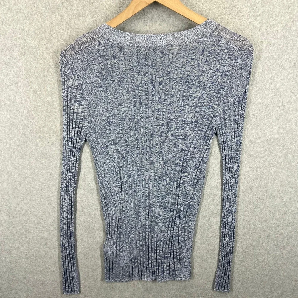 Ted Baker Iolana Ribbed Knit Sweater Womens 3 Blue‎ Long Sleeve Viscose Pullover